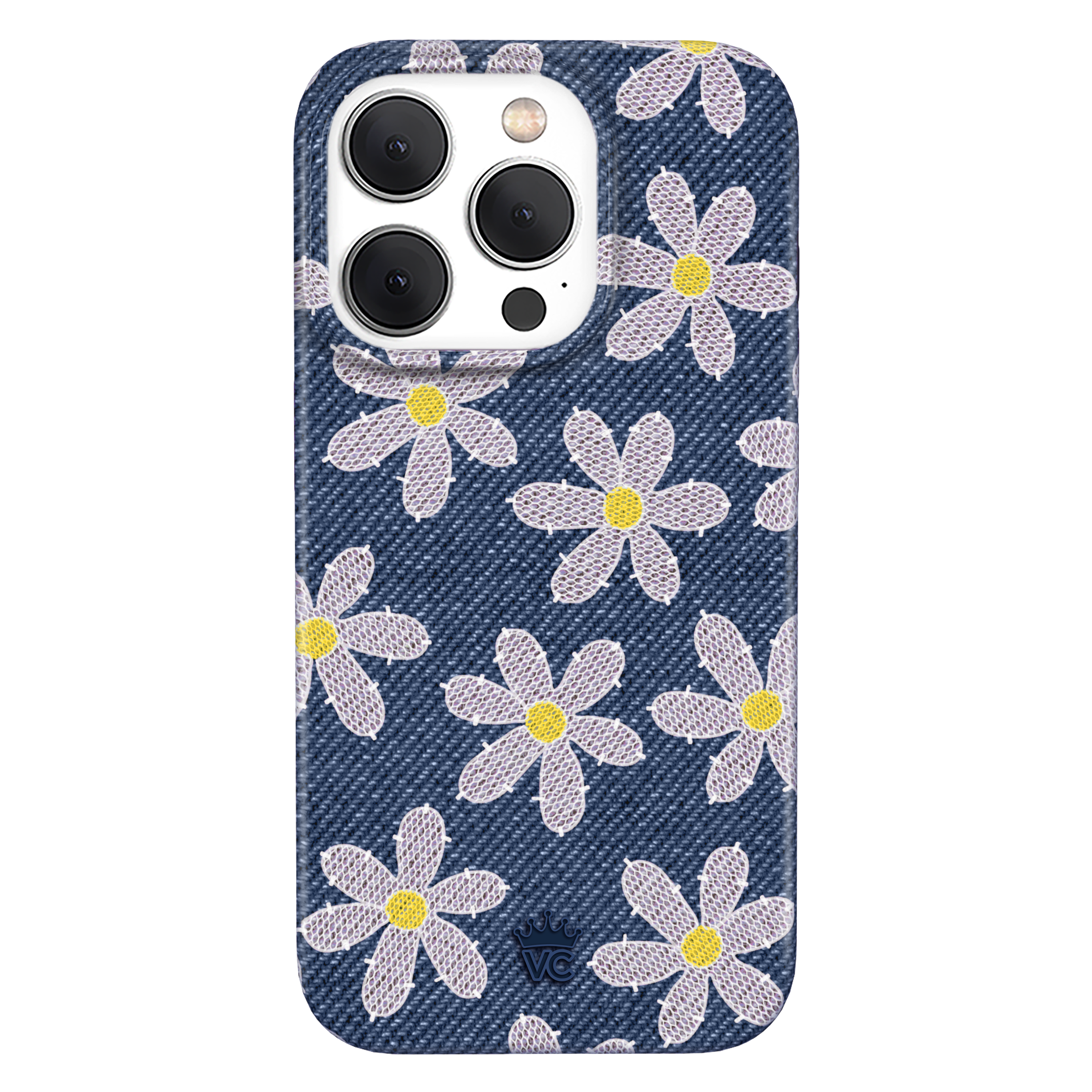 Denim Daisy iPhone Case - Trendy Floral Design Protective Cover for iPhone 11/12/13/14/15 Pro Max - Perfect for Everyday Use, Travel & Fashion Accessories