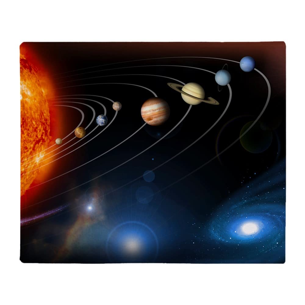 Solar System Planets Fleece Throw Blanket - Soft & Warm Galaxy Themed Bedding for Adults & Kids - Perfect for Space Lovers, Home Decor, Sofa, Bed & Gift