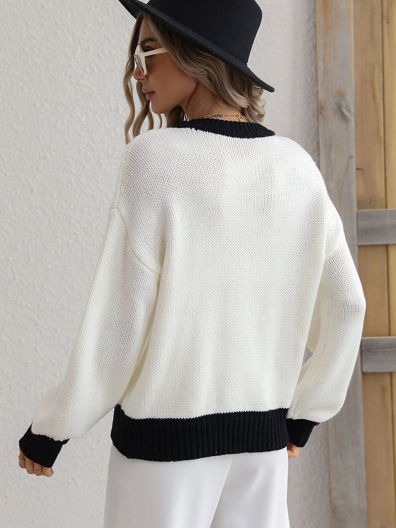 Cute Drop Shoulder Pullover Sweater for Women - Soft Casual Beach Cover-Up, Perfect for Summer Outings and Relaxing by the Shore