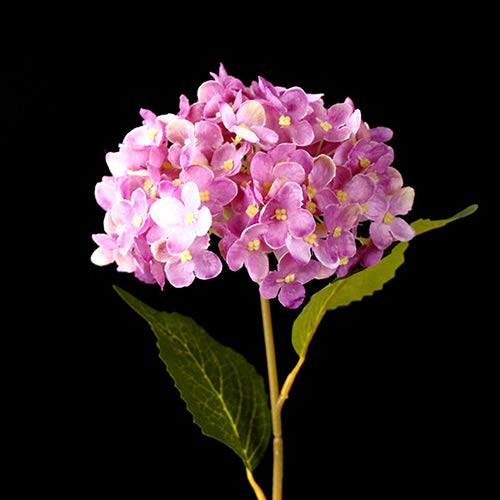 Super1798 Artificial Silk Hydrangea Bouquet with Leaves - Realistic Fake Flowers for Wedding, Party, Home Decor, and DIY Crafts - Perfect for Centerpieces, Bridal Showers, and Table Arrangements