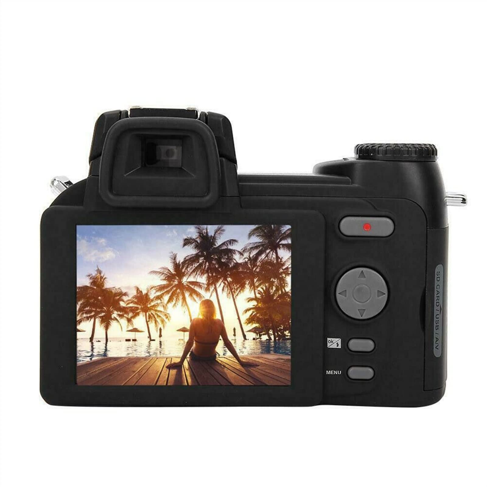AUBEST 24X Optical Zoom DSLR Camera - 33MP Professional Video Camera with Auto Focus, 1080P HD, 3 Lenses & Flashlight for Photography & Outdoor Videography (No SD Card Included) - Perfect for Travel, Vlogging, and Wildlife Recording
