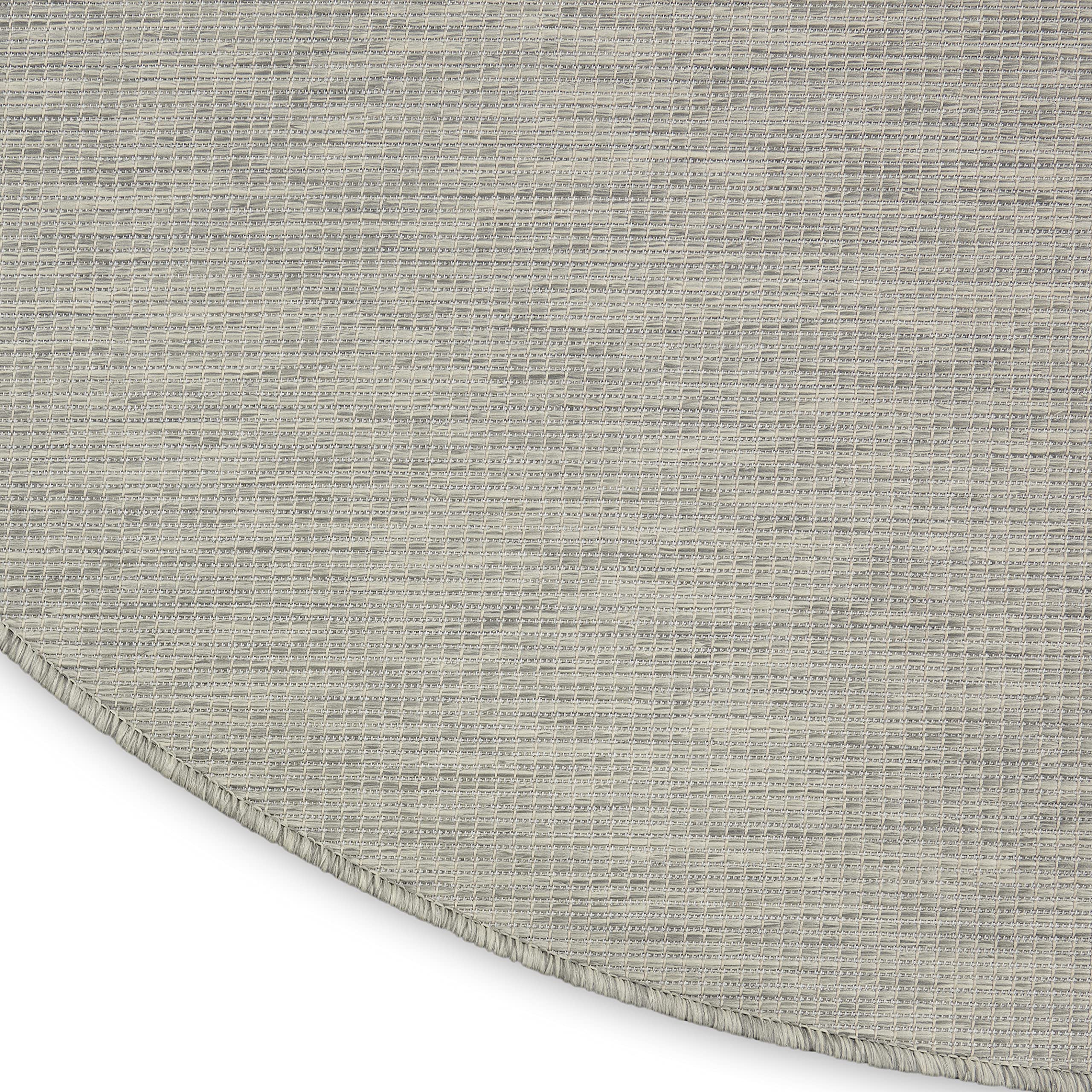 Nourison Positano 8' Round Light Grey Indoor/Outdoor Area Rug - Easy Clean, Non-Shedding for Bedroom, Living Room & Dining Room | Perfect for Backyard, Deck & Patio Use