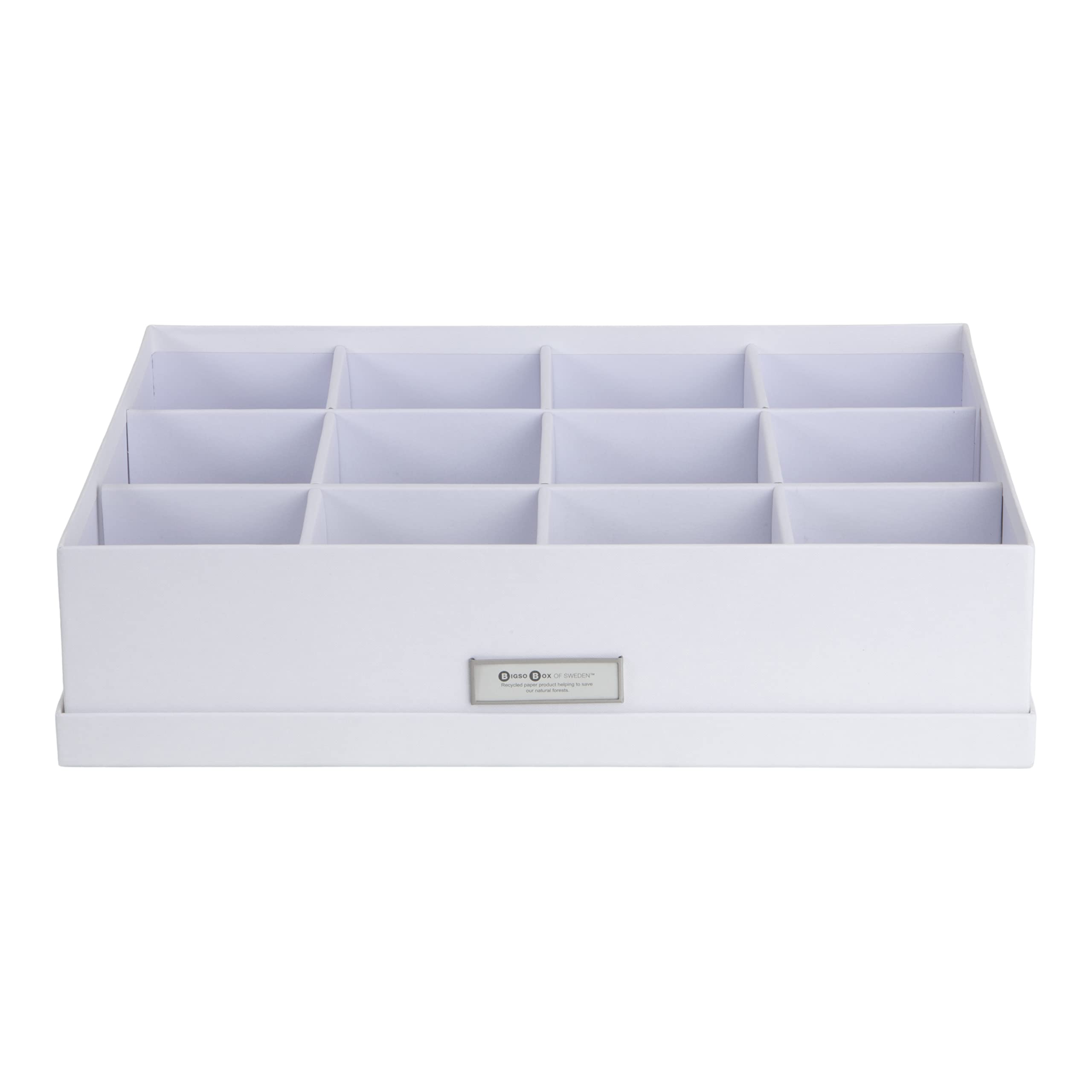 BIGSO BOX Jacob 634145541 12-Compartment Storage Organizer Box for Accessories, Bedding, or Office Supplies - 43.5