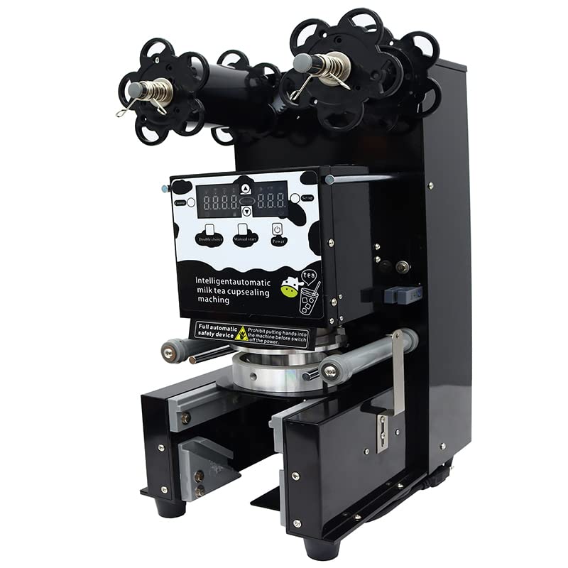 Commercial Automatic Cup Sealing Machine with Digital Display - 110V Milk Tea & Coffee Cup Sealer for Bubble Tea, Smoothies & Beverage Shops | Perfect for Cafes, Bubble Tea Stores & Takeout Businesses
