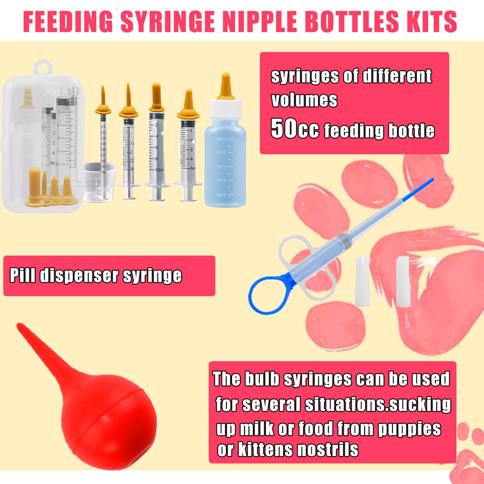 Kewen Puppy & Kitten Whelping Kit - Complete Newborn Pet Care Supplies for Dog & Cat Birth, Feeding & Nursing | Essential for Breeders, Vet Clinics & Pet Owners