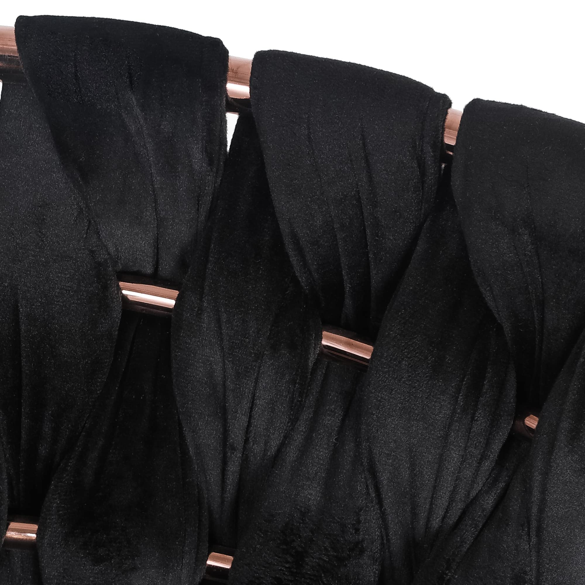 **Homebeez Velvet Upholstered Dining Chairs Set of 2 - Modern Accent Chairs with Rose Gold Metal Legs, Hand-Woven Design for Dining Room, Living Room, Kitchen - Elegant Black Velvet Seating for Home Decor**