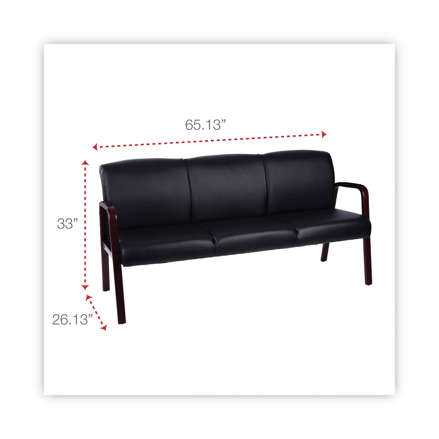 Alera WL Series 3-Seat Reception Lounge Sofa - 65.13
