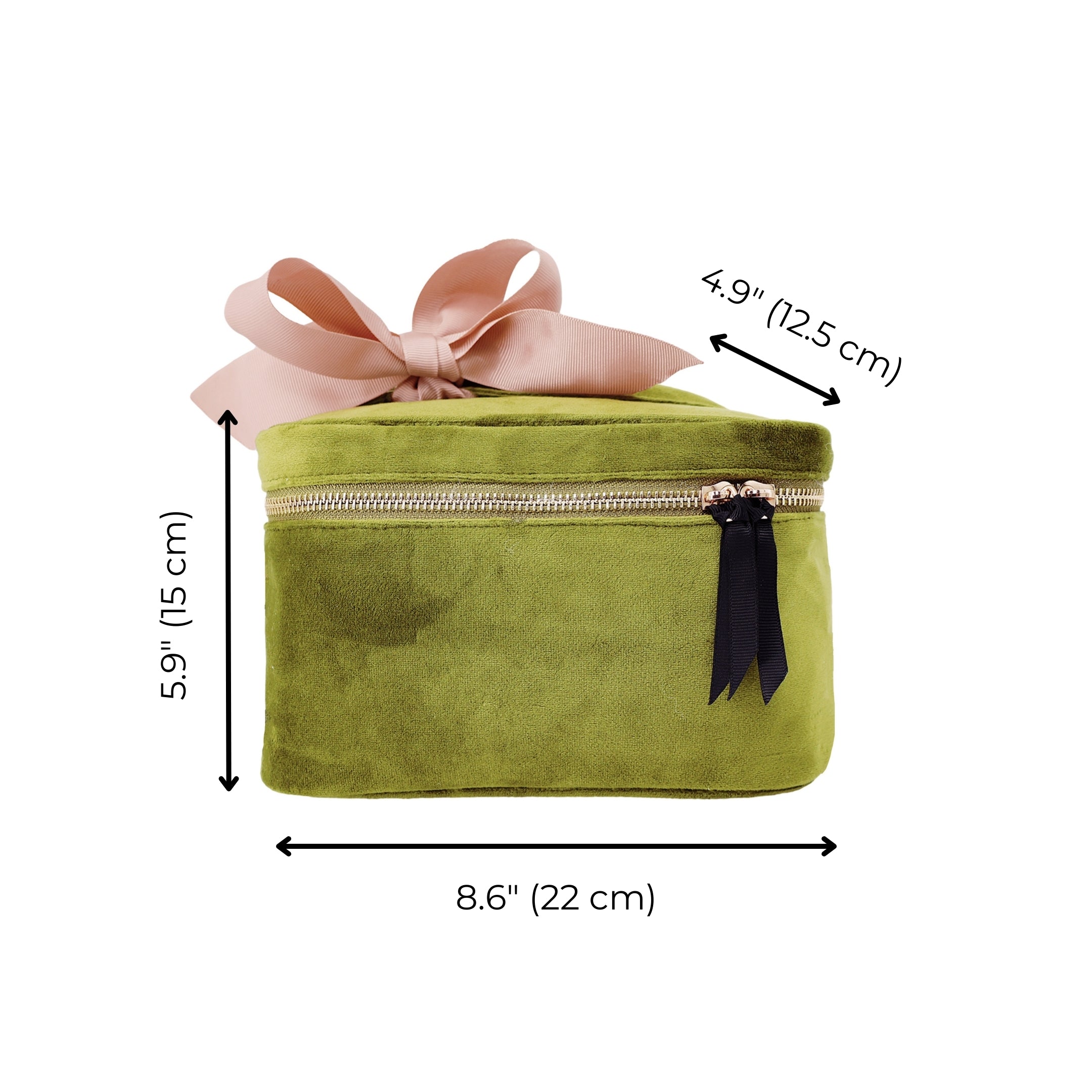 Elegant Green Velvet Makeup Cosmetic Box - Perfect for Travel, Home Storage & Gift Giving