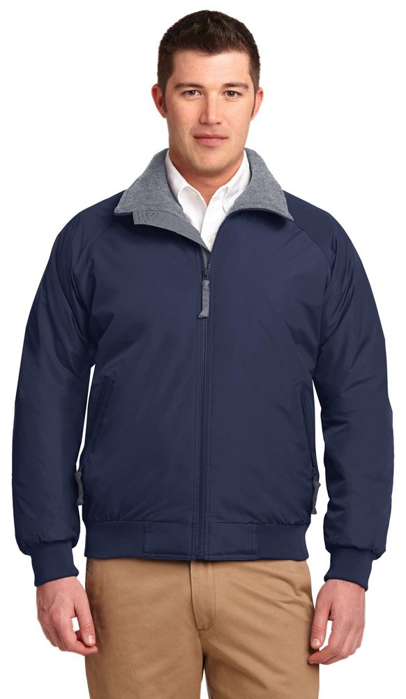 Port Authority Tall Challenger Jacket for Men - True Navy/Grey Heather - Large Tall Size - Water-Resistant Work Jacket for Outdoor & Office Wear