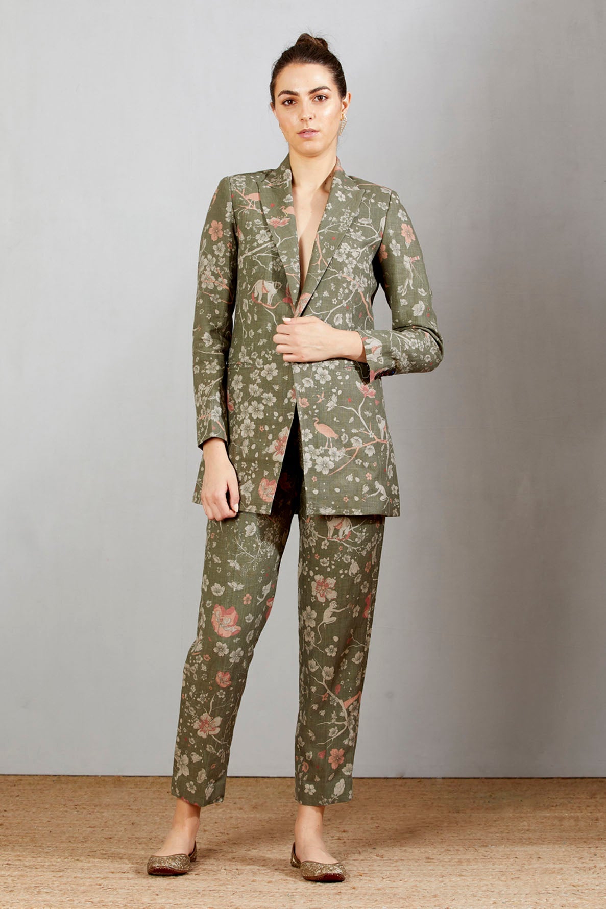 Rana Women's Grey Linen Blazer - Lightweight Summer Office Jacket for Business Casual & Travel