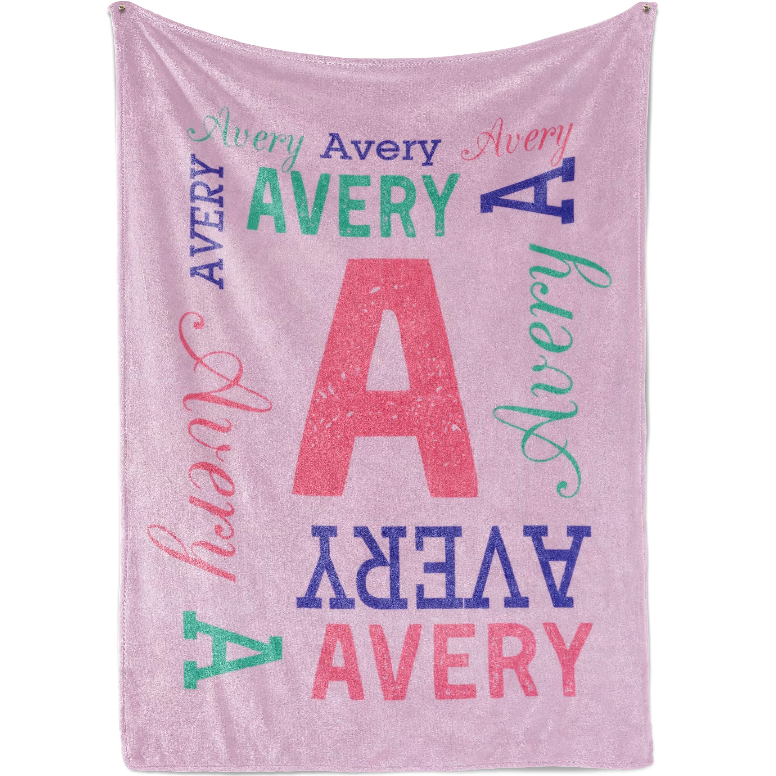 Personalized Baby Blankets for Girls with Name - Custom Violet & Blush Pink Baby Blankets - Soft Baby Girl Blankets - Perfect for Nursery, Christening & Newborn Gifts