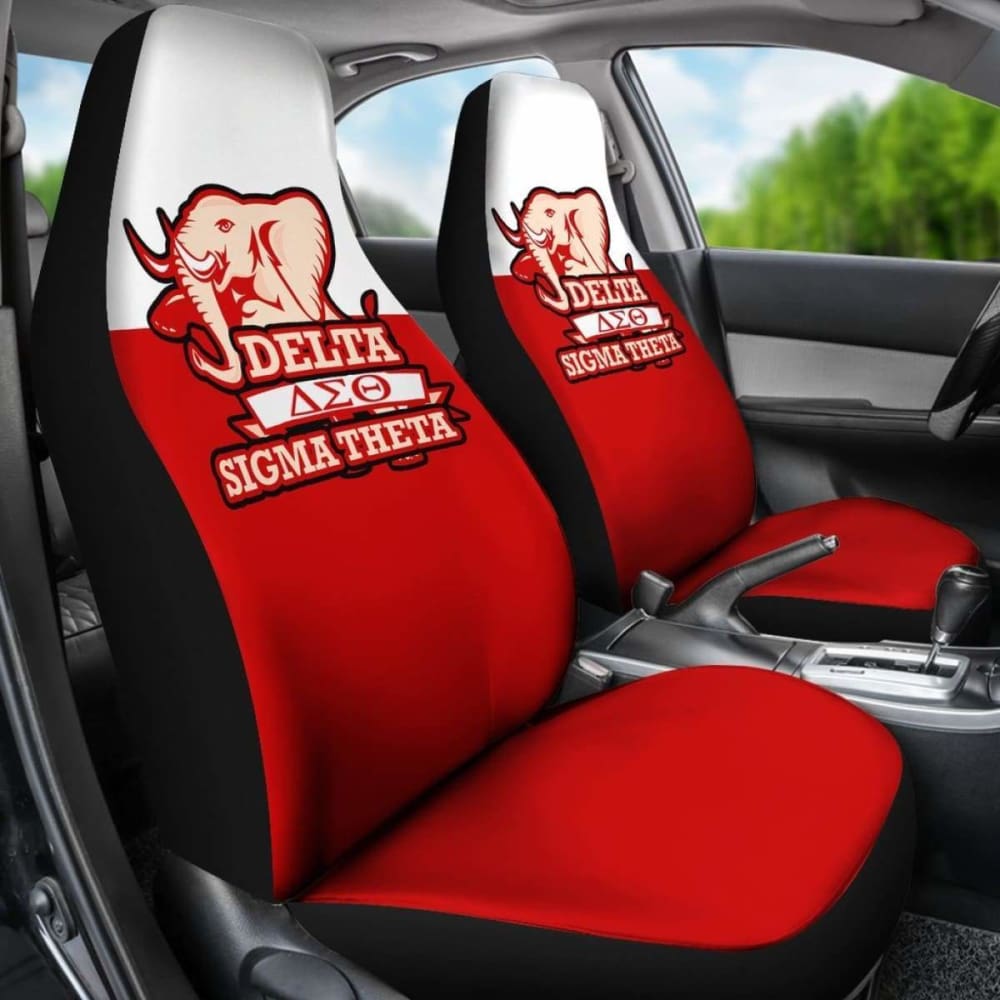 African Delta Sigma Theta Car Seat Covers with Elephant Logo - Premium Custom Fit Seat Protectors for Cars, SUVs & Trucks | Perfect for Sorority Members, College Students & Greek Organization Supporters