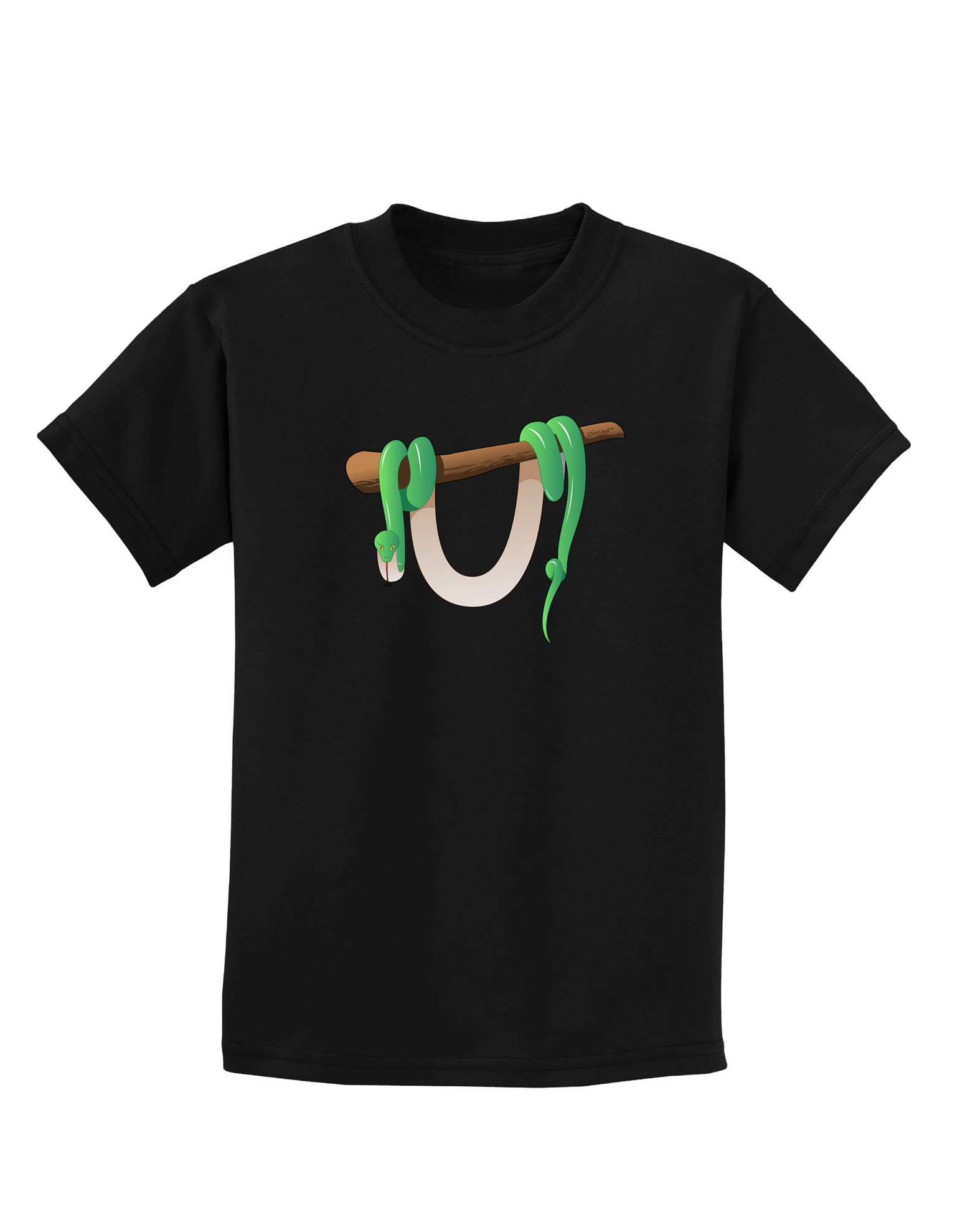 TOOLOUD Anaconda Design Green Kids Dark T-Shirt - Cool Graphic Tee for Boys & Girls - Perfect for School, Playdates & Outdoor Activities