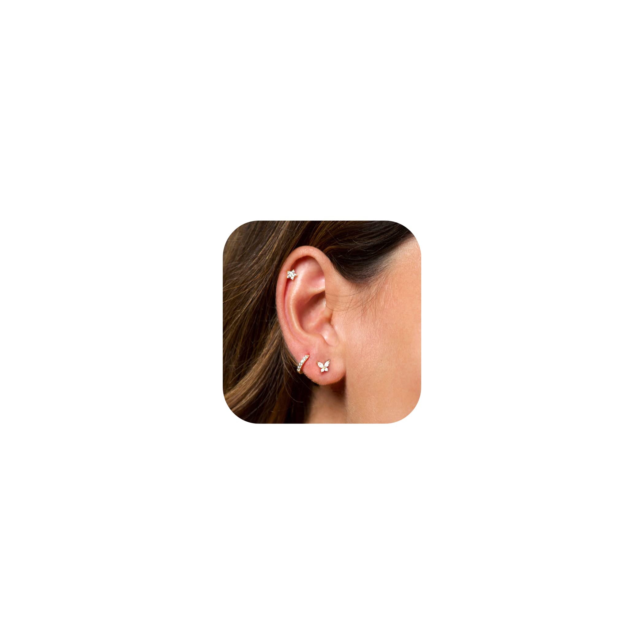 3 Pairs 14K Gold Plated Hoop Earrings Set for Women - Dainty Stud, Dangle & Cartilage Huggie Earrings - Hypoallergenic Trendy Gold Jewelry Gifts for Her - Perfect for Everyday Wear, Parties & Special Occasions