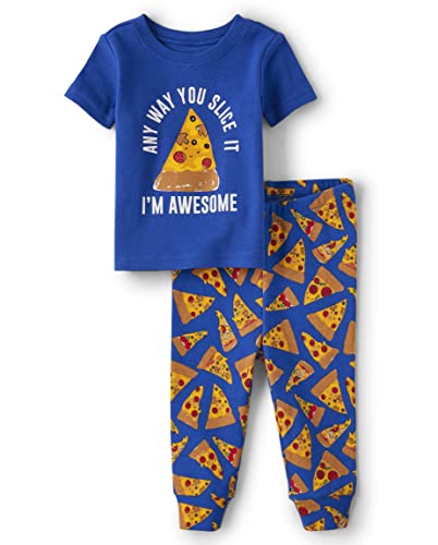 The Children's Place Boys' 100% Cotton Snug Fit 2-Piece Pajama Set - Short Sleeve Top & Shorts for Comfortable Sleep & Playtime
