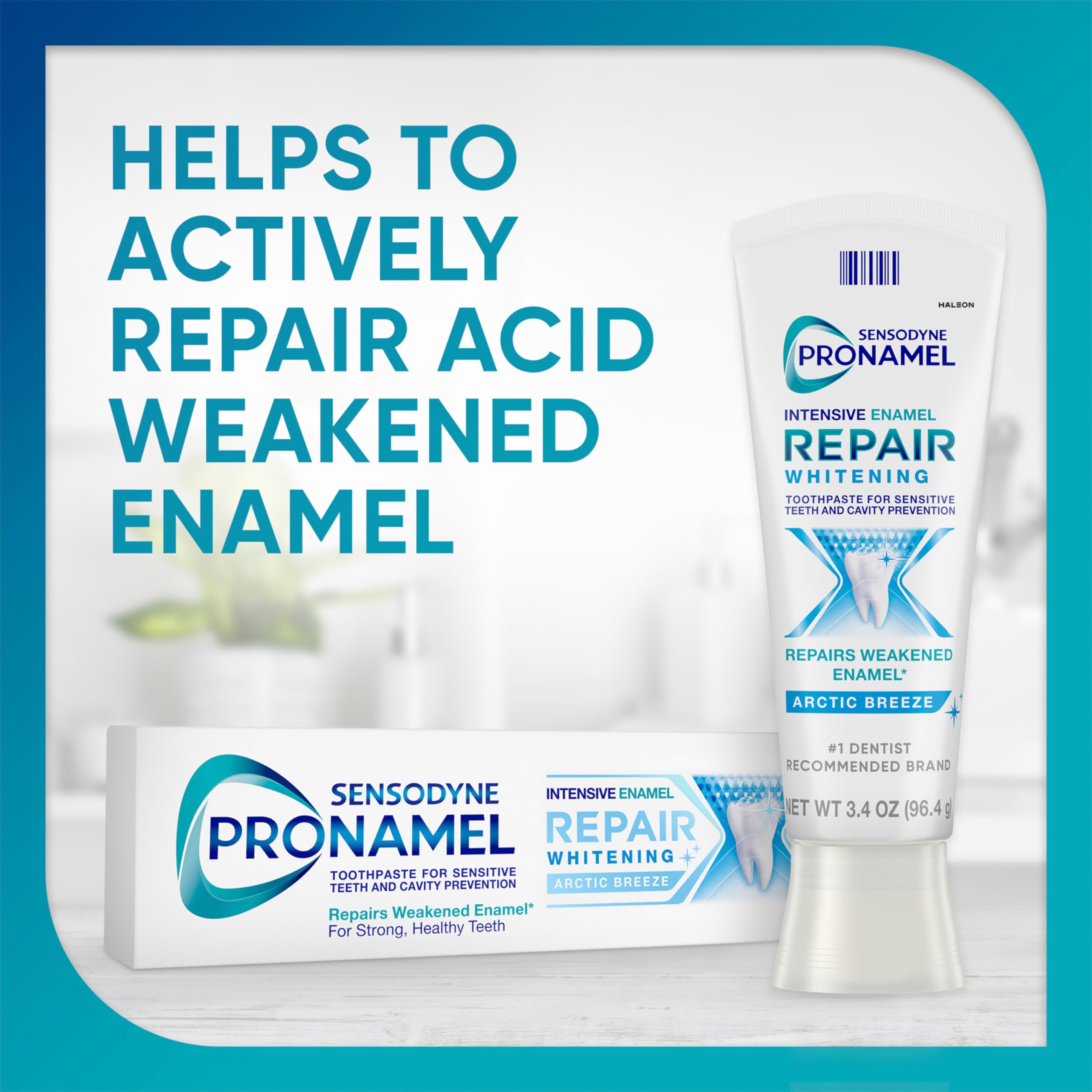 Sensodyne Pronamel Intensive Enamel Repair Toothpaste for Sensitive Teeth - Whitening, Cavity Protection & Enamel Strengthening, Arctic Breeze Flavor, 3.4 oz (Pack of 4) | Ideal for Daily Oral Care & Teeth Whitening at Home