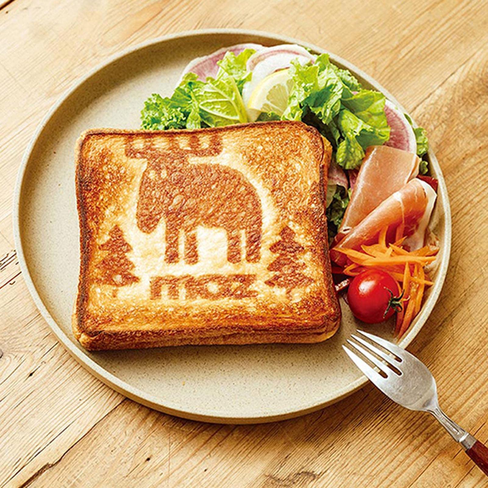 **Double Sided Frying Pan & Sandwich Maker - Portable Removable Non-Stick Grill with Wooden Handle - Perfect for English Muffins, Croissants, Waffles - Ideal for Camping, Picnics & Quick Breakfasts**