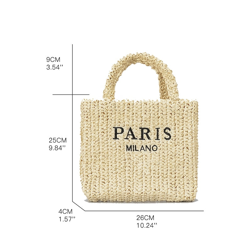Stylish Women's Striped Straw Handbags - Trendy Summer Beach Tote for Vacation, Shopping & Outdoor Activities