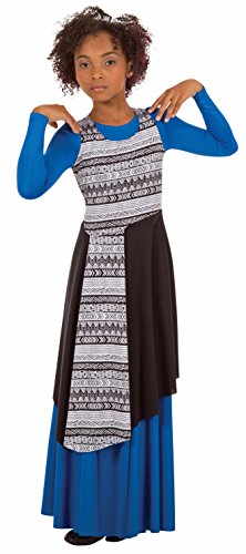 Body Wrappers Girls Printed Asymmetrical Tunic Pullover (0665) - Stylish Kids Dancewear for Ballet, Jazz & Performance - Perfect for Recitals, Practice & Casual Wear