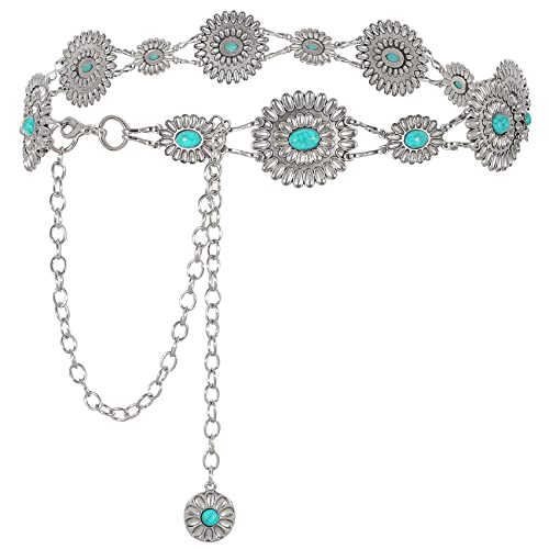 A-silver Chain-green Turquoise