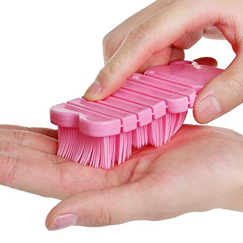 Professional Plastic Nail Brush for Manicure & Pedicure - Soft Bristles for Gentle Cleaning, Dust & Powder Removal - Pink (1PC) - Perfect for Home Nail Care & Salon Use
