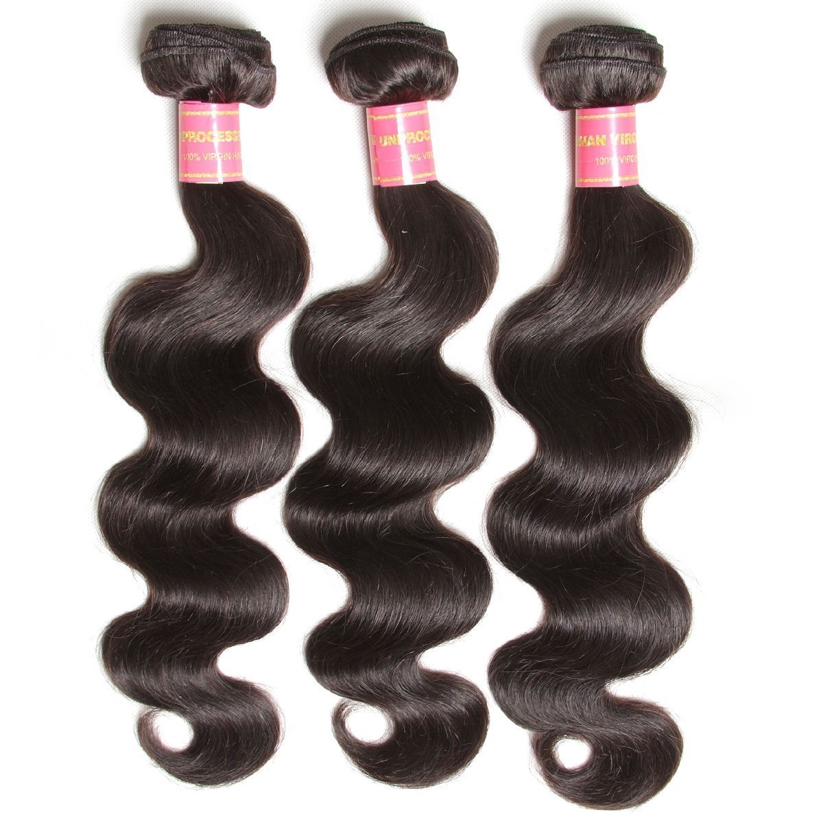 Beauty Forever Indian Body Wave Hair Extensions - 3 Bundles 100% Unprocessed Virgin Human Hair Weaves, Natural Color 95-100g per Piece (22 24 26 Inches) - Perfect for Length & Volume, Great for Daily Wear, Parties & Special Occasions