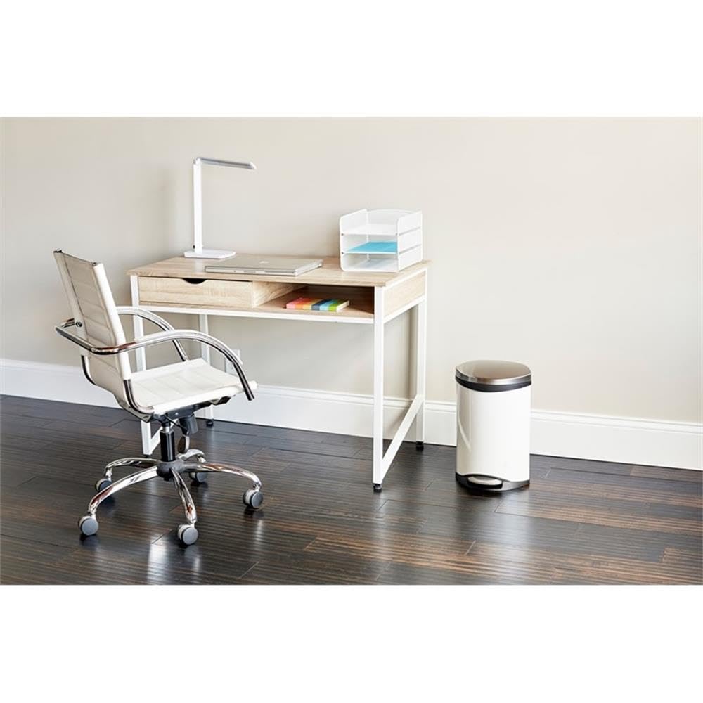 Safco 1950WH White Studio Desk with Single Drawer - Compact Writing Desk for Home Office, Study & Small Spaces - Perfect for Work, Art & Craft Projects