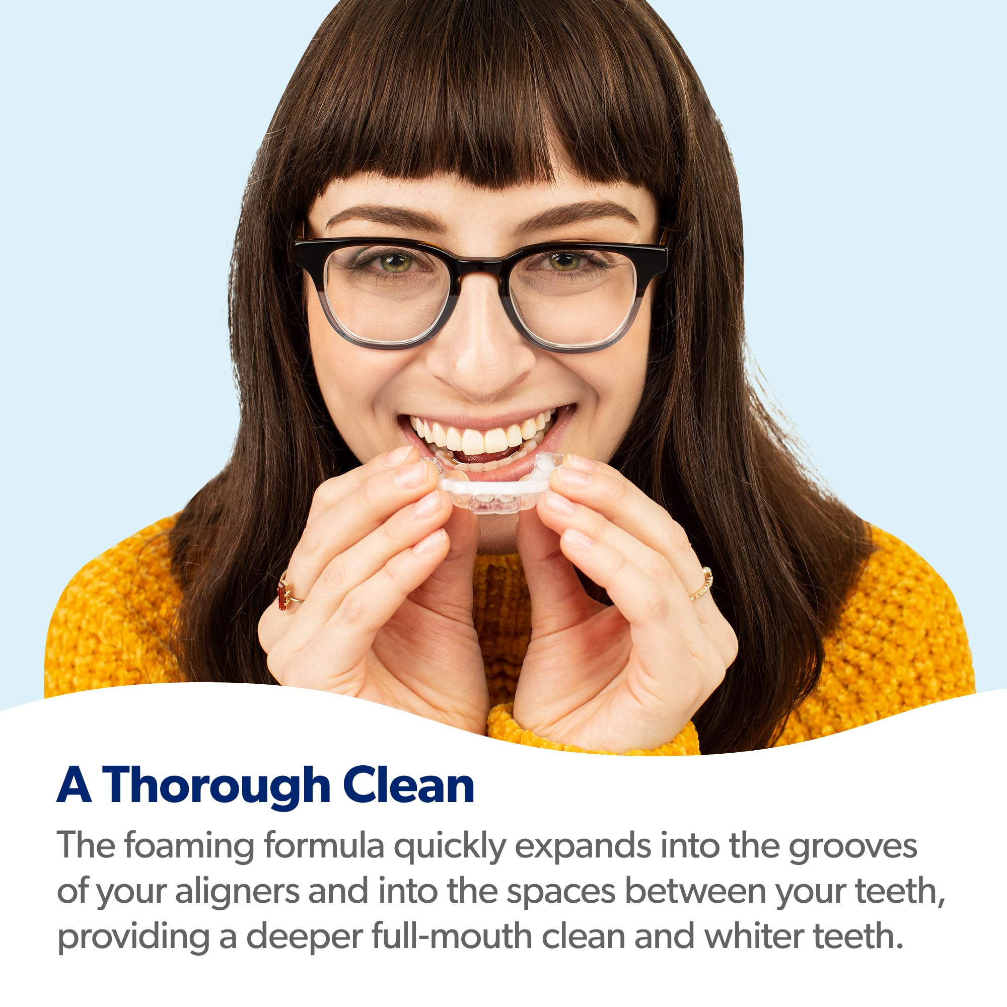 EverSmile AlignerFresh Extra Whitening Foam - Clear Aligner & Retainer Cleaner - Removes Bacteria, Whitens Teeth, Freshens Breath - 50ml (1 Pack) - Perfect for Invisalign, SmileDirectClub & Nighttime Retainer Care