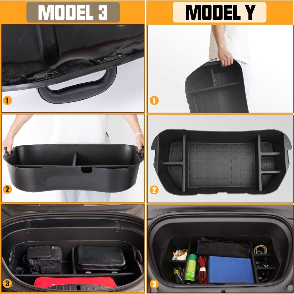 ROCCS Model Y Front Trunk Organizer - Waterproof Frunk Storage Mat & Organizer Box for Tesla Model Y - Perfect for Road Trips, Groceries & Outdoor Gear Storage
