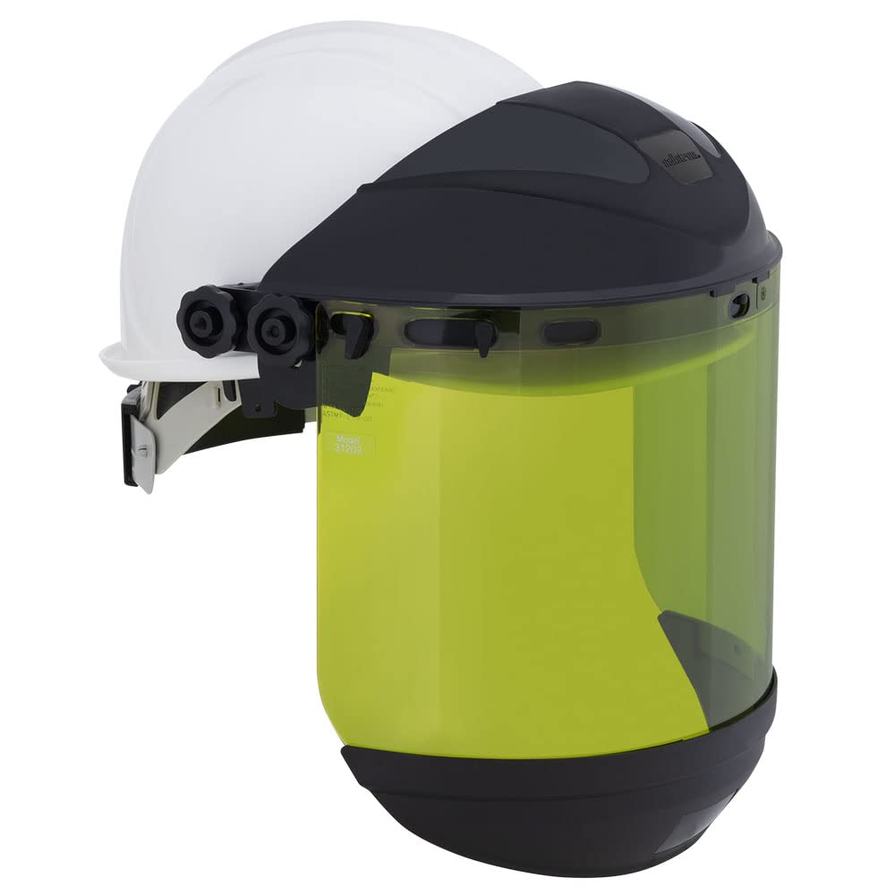 Sellstrom Full Face Shield Mask with Hard Hat - ANSI Z87.1 Certified Arc Flash Rated Safety Face Shield for Grinding, Welding & Industrial Work - Perfect for Construction, Metalworking & Hazardous Work Environments
