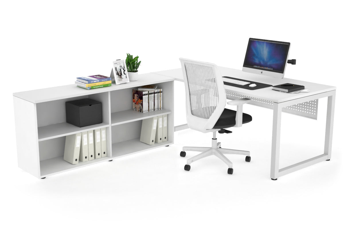 Quadro Loop Executive White Frame Office Chair [1800L x 700W] - Ergonomic Desk Chair for Home & Office Workspace
