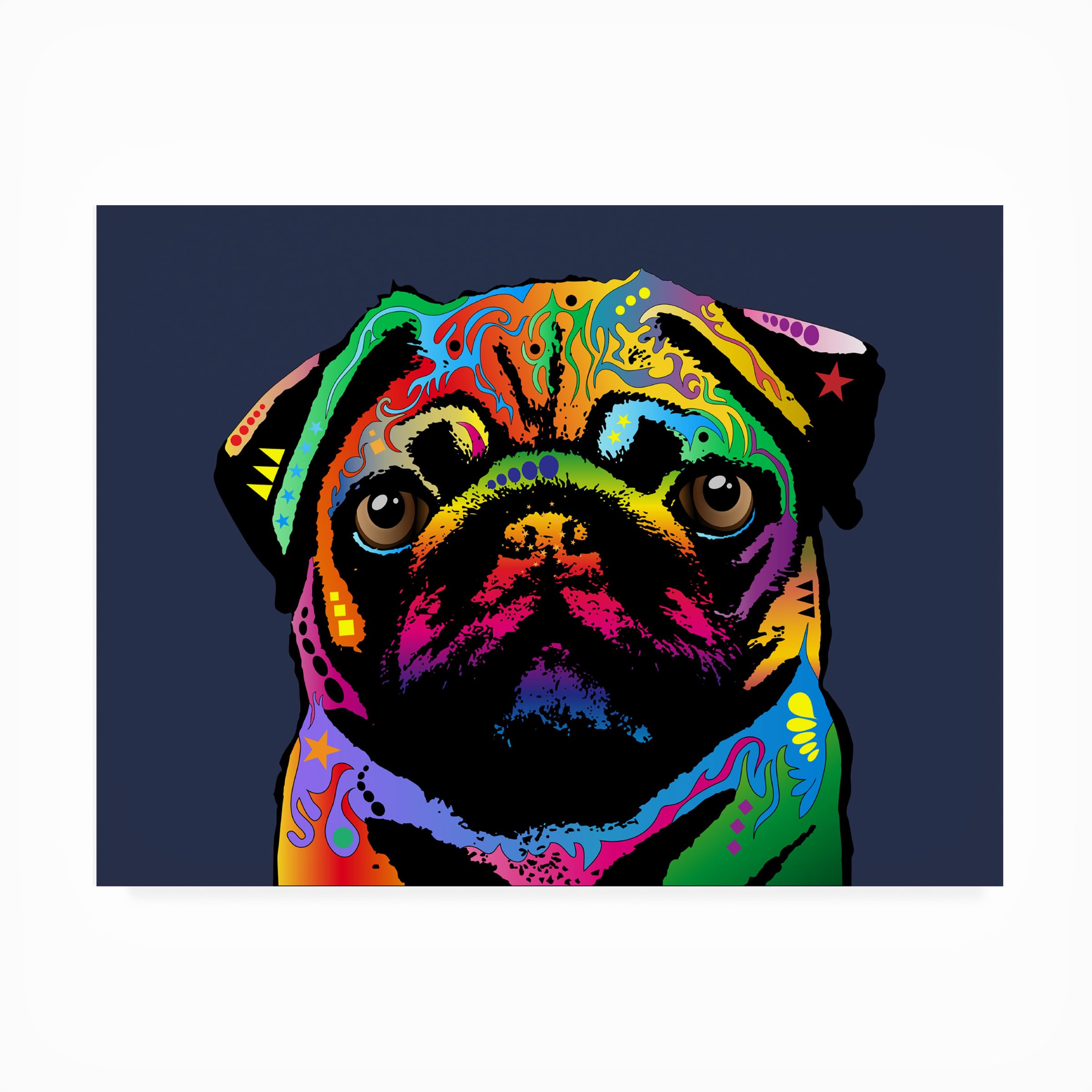 Michael Tompsett 'Pug Dog' Weatherproof Outdoor Wall Art - Perfect for Patio, Garden, and Backyard Decor