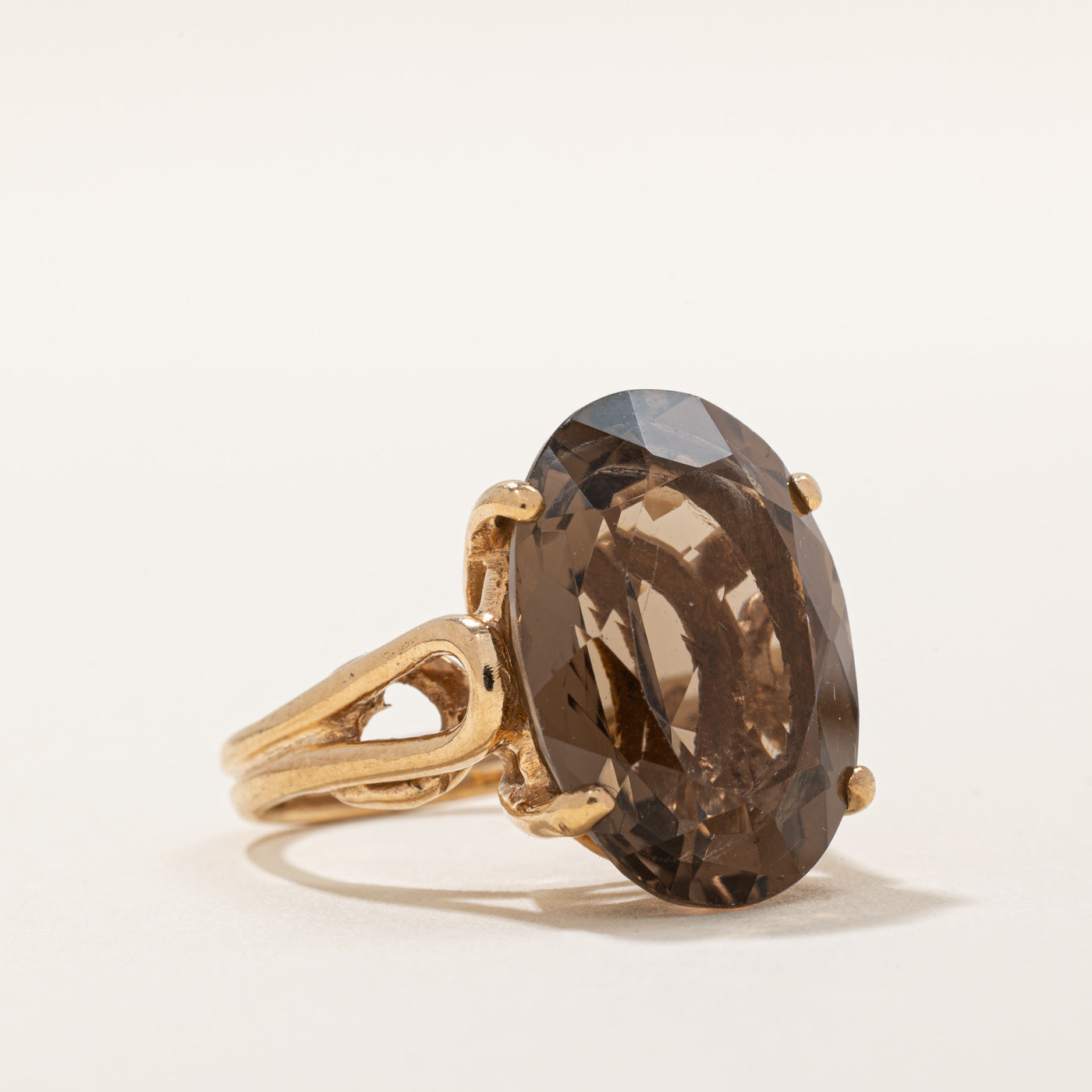 9.50ct Smokey Quartz Cocktail Ring - Size 4.75 - Elegant Evening Wear & Special Occasion Jewelry for Women