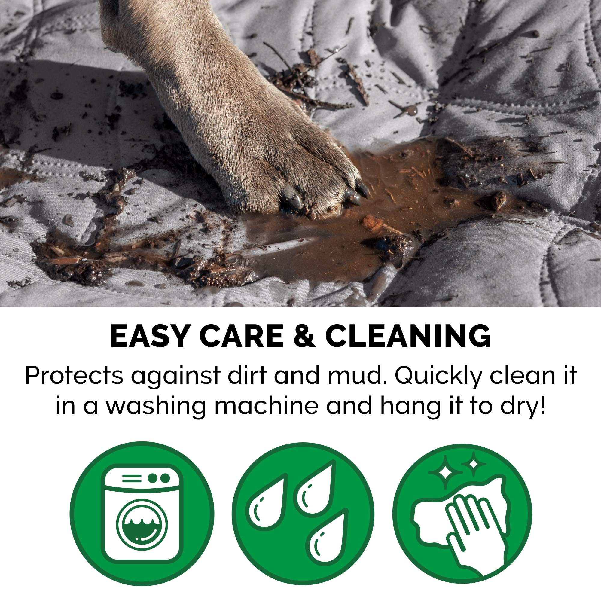 Waterproof & Non-Slip King Size Pet Mattress Cover Protector for Dogs & Cats - Washable Quilted Twill Blanket for Beds, Couches & Car Seats - Gray Jumbo/King Size - Perfect for Pet Accidents, Travel & Home Protection