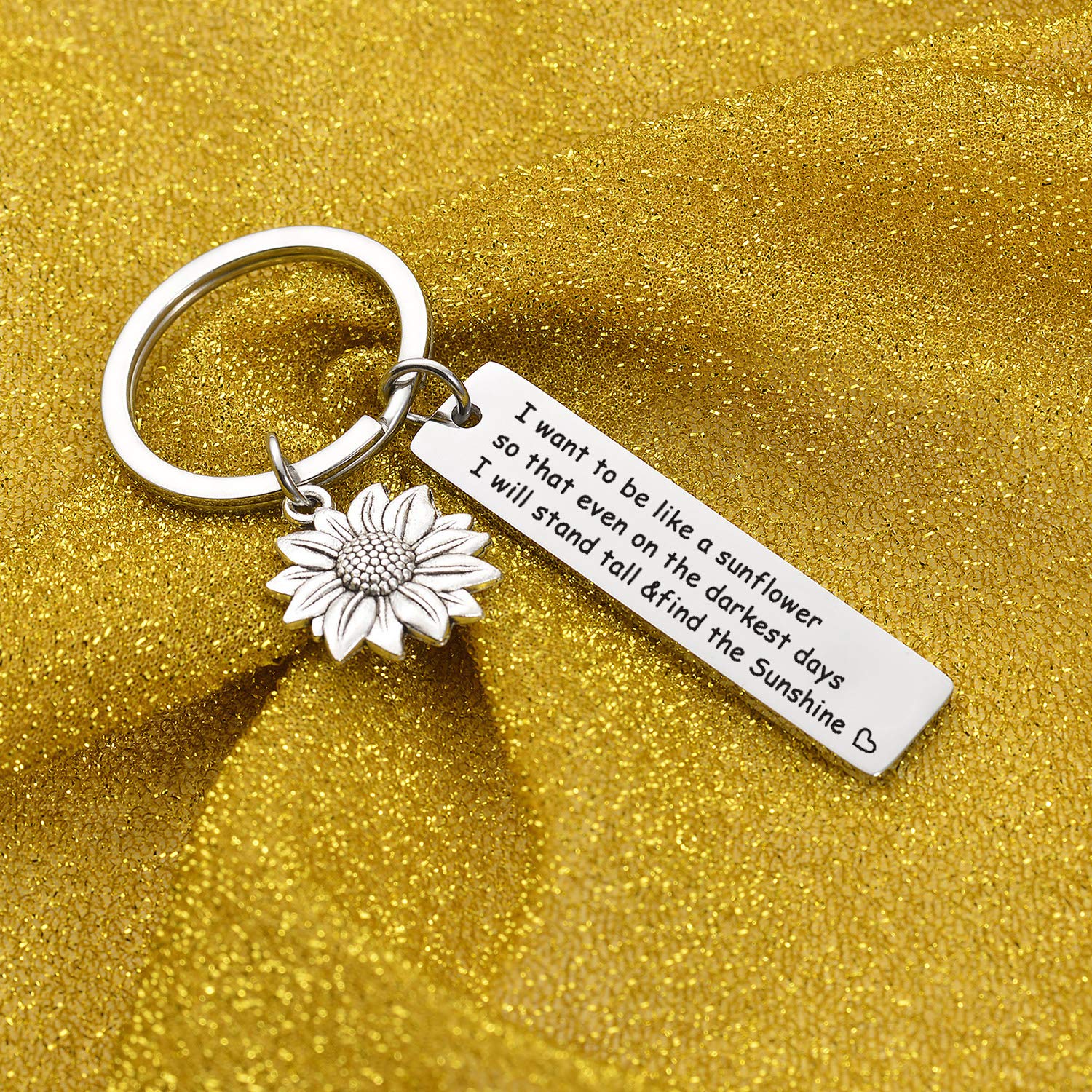 7RVZM Sunflower Keychain - Motivational & Inspirational Jewelry Gift for Women, Best Friend, Sister, Daughter - Positive Sunshine Keychain for Daily Encouragement (Perfect for Birthdays, Graduation, Friendship Day)