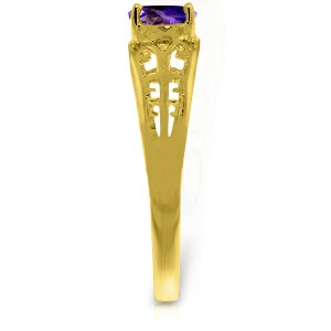 1.15 Carat 14K Solid Yellow Gold Filigree Ring with Natural Purple Amethyst Gemstone | Elegant Vintage Jewelry for Women | Perfect for Weddings, Anniversaries & Special Occasions