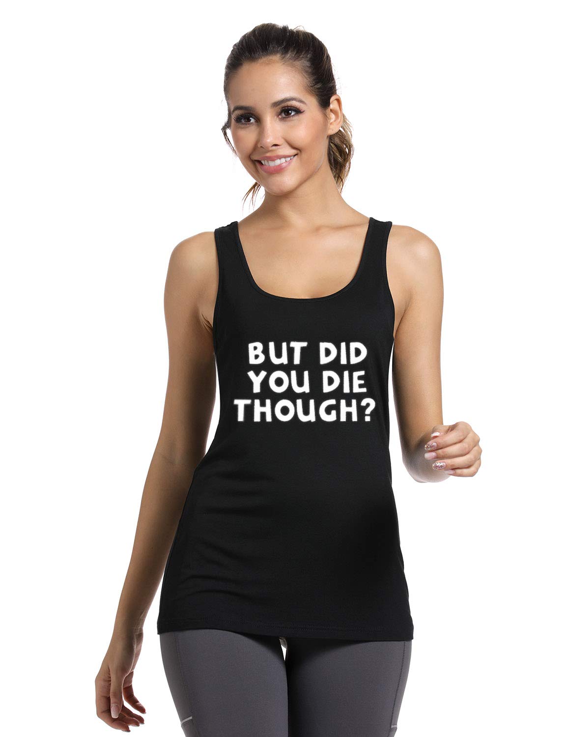 Funny Saying Racerback Tank Tops for Women - Sleeveless Workout Shirts | Gym, Yoga & Summer Casual Wear