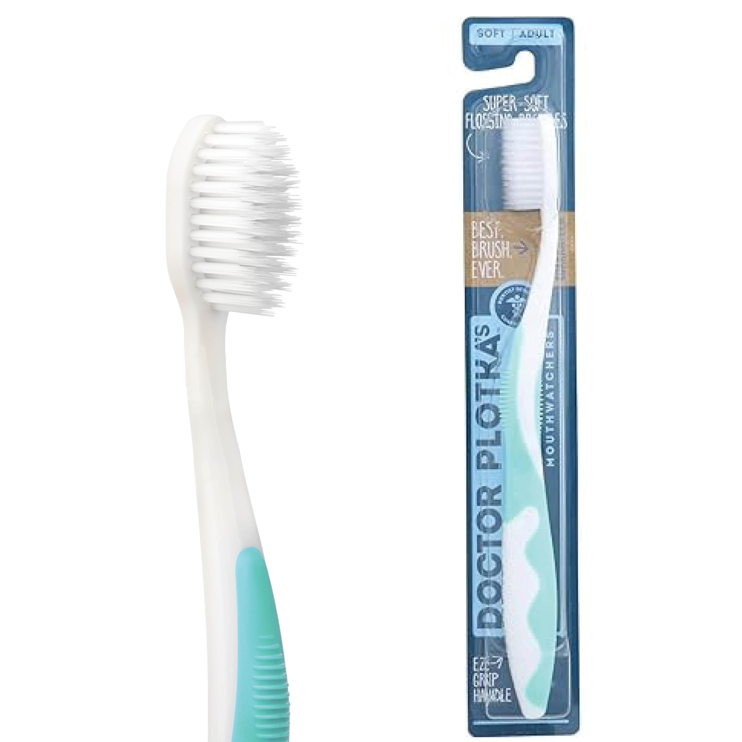 MOUTHWATCHERS Soft Bristle Toothbrush for Adults - Gentle Dental Care for Sensitive Teeth & Gums - Flossing Bristles Technology - Ultra Clean Manual Toothbrush - Turquoise (1 Pack) | Perfect for Travel, Daily Oral Hygiene & Gum Protection