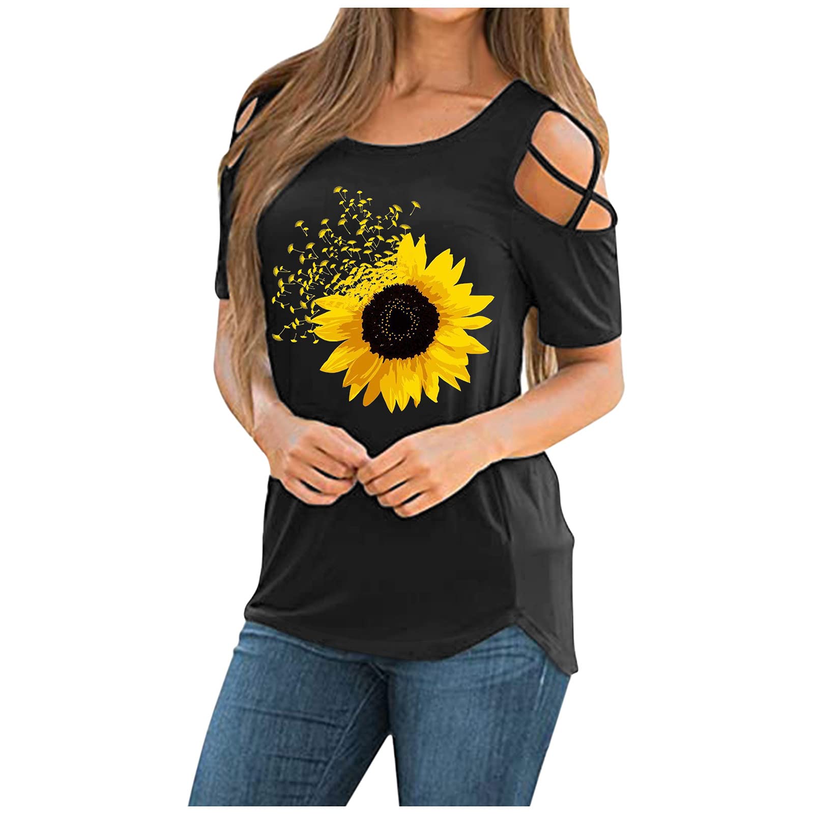 Women's Summer Cap Sleeve T-Shirt - Breathable Cotton Tunic Blouse for Casual Wear, Lounge & Outdoor Activities | Perfect for Beach, Vacation & Everyday Comfort