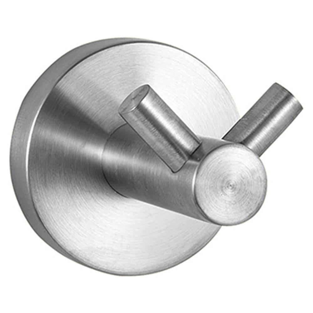 ASI 7312 Omara Double Robe Hook - Satin Finish Wall Mounted Bathroom Towel Holder for Spa, Hotel & Home Decor