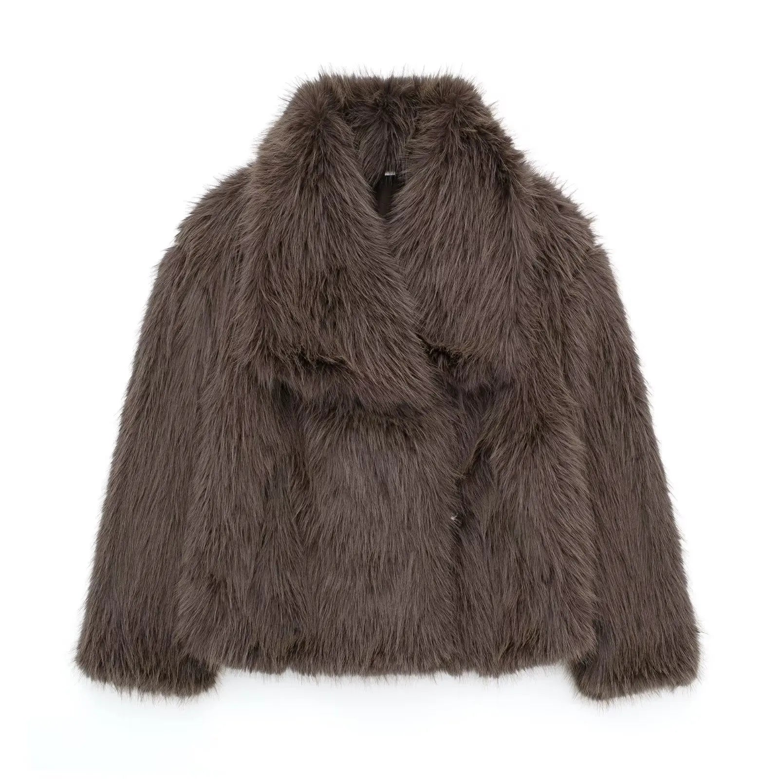 Luxury Faux Fur Women's Winter Jacket - Long Sleeve Shaggy Overcoat with Thick Warm Fox Fur, Stylish Street Outerwear for Women | Perfect for Cold Weather, Parties, and Fashion Events