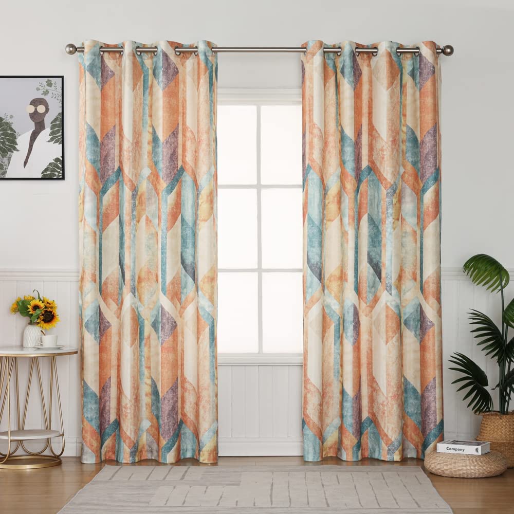 Hofamplly Blackout Curtains 63 Inches Long - Set of 2 Room Darkening Drapes with Silver Grommets, Noise Reducing & Privacy Protection for Living Room & Bedroom, 52