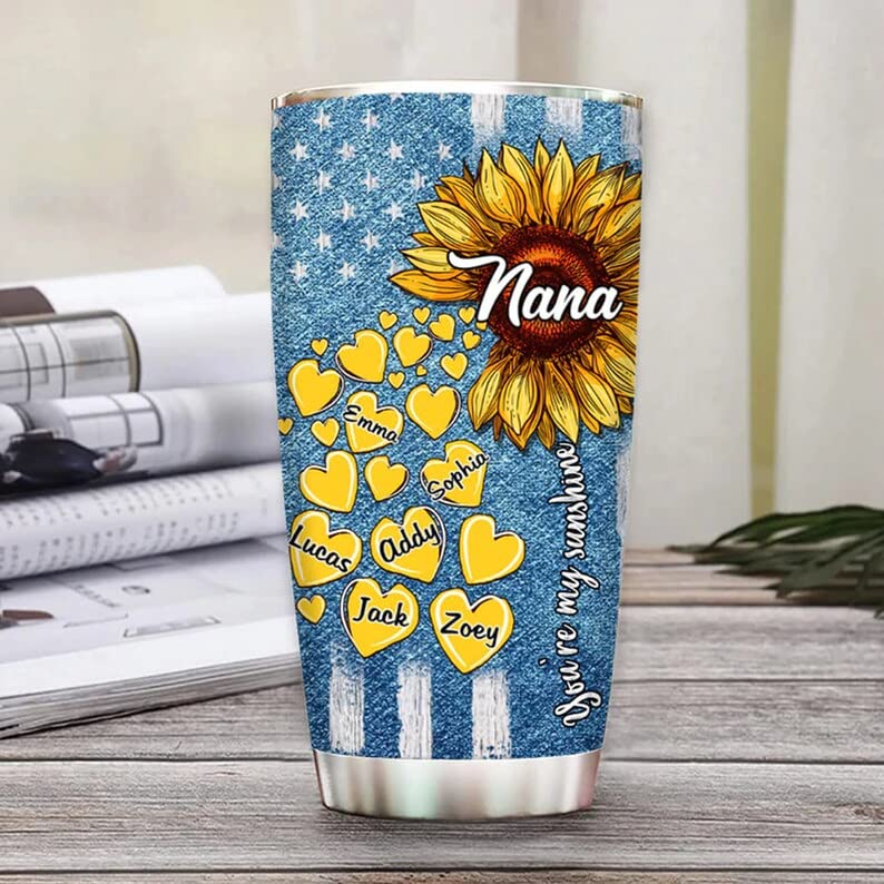 Personalized Tumbler for Grandma, Nana, Mom - Custom Engraved Stainless Steel Travel Mug - Perfect Gift for Birthday, Mother's Day & Holidays - Keeps Drinks Hot/Cold for Hours - Ideal for Coffee, Tea & On-the-Go Use