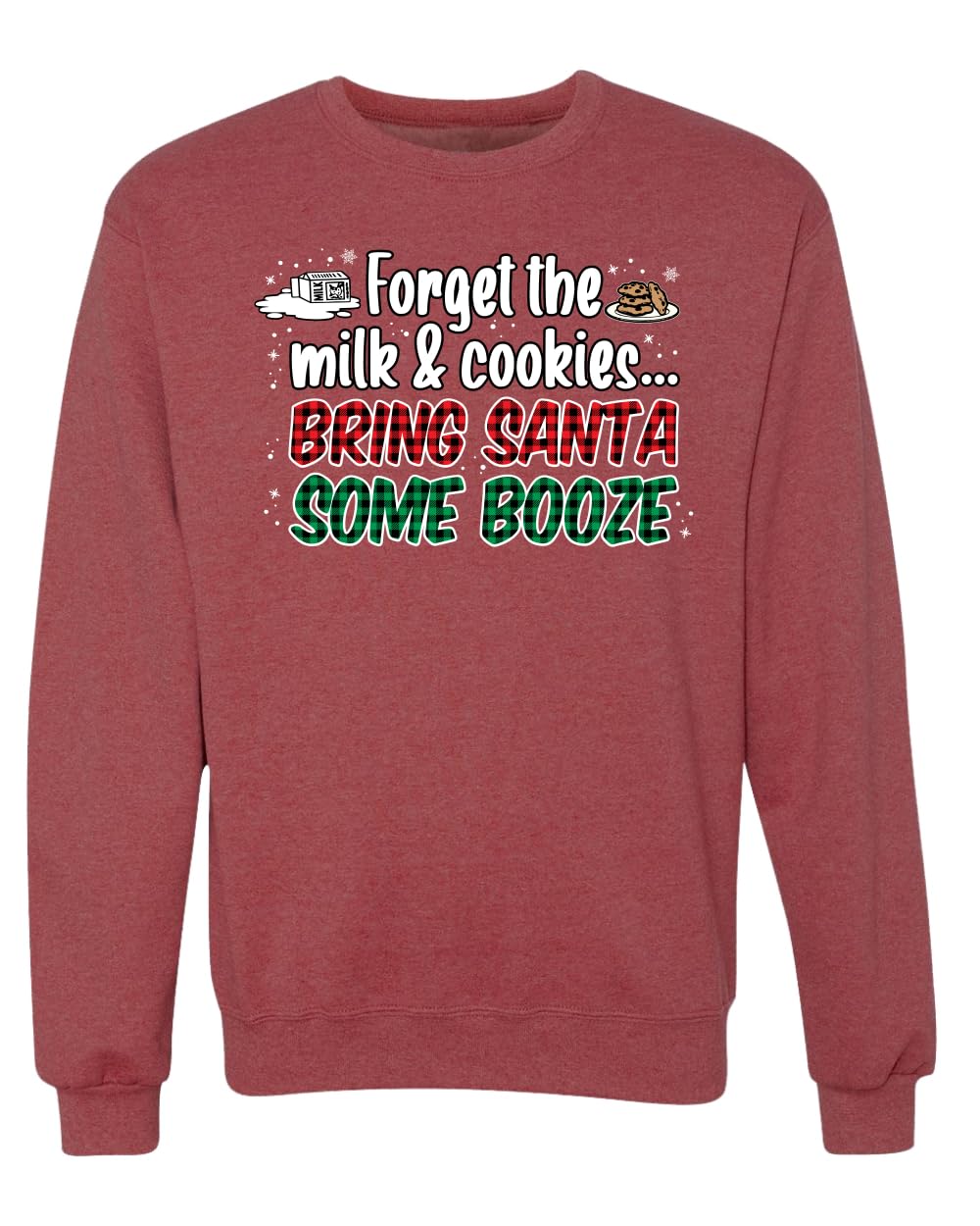 Wild Bobby Santa Booze Graphic Sweatshirt - Funny Christmas Unisex Crewneck Sweater for Holiday Parties & Gifts