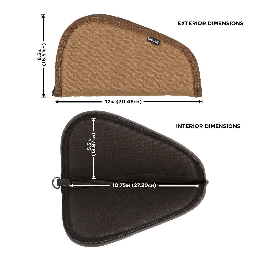 Allen 72 11 Assorted Earth Tones Handgun Case - Compact Pistol Storage for Range, Travel & Home Defense | Durable Gun Protection for Handguns & Firearms Accessories