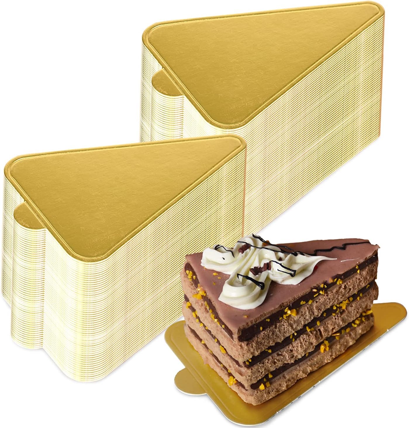 100PCS Mini Square Golden Cardboard Cake Base | Disposable Mousse Dessert & Cupcake Stands | 10X5cm Wedding, Birthday Party Serving Trays | Perfect for DIY Desserts, Buffet Displays & Event Catering
