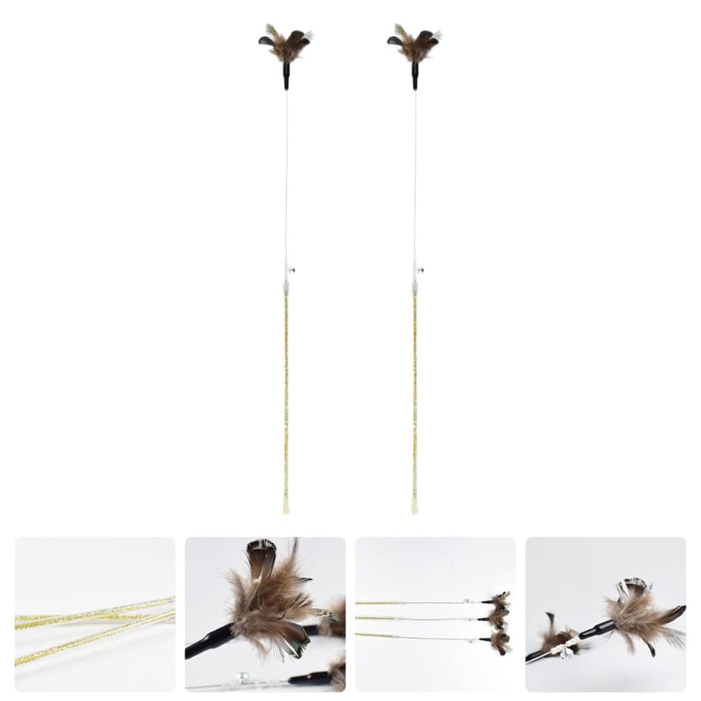 Balacoo 2-Pack Interactive Cat Toys with Feather Teaser - Telescoping Wand for Kittens & Adult Cats - Fun Playtime & Exercise for Indoor Pets - Perfect for Bonding & Stimulation