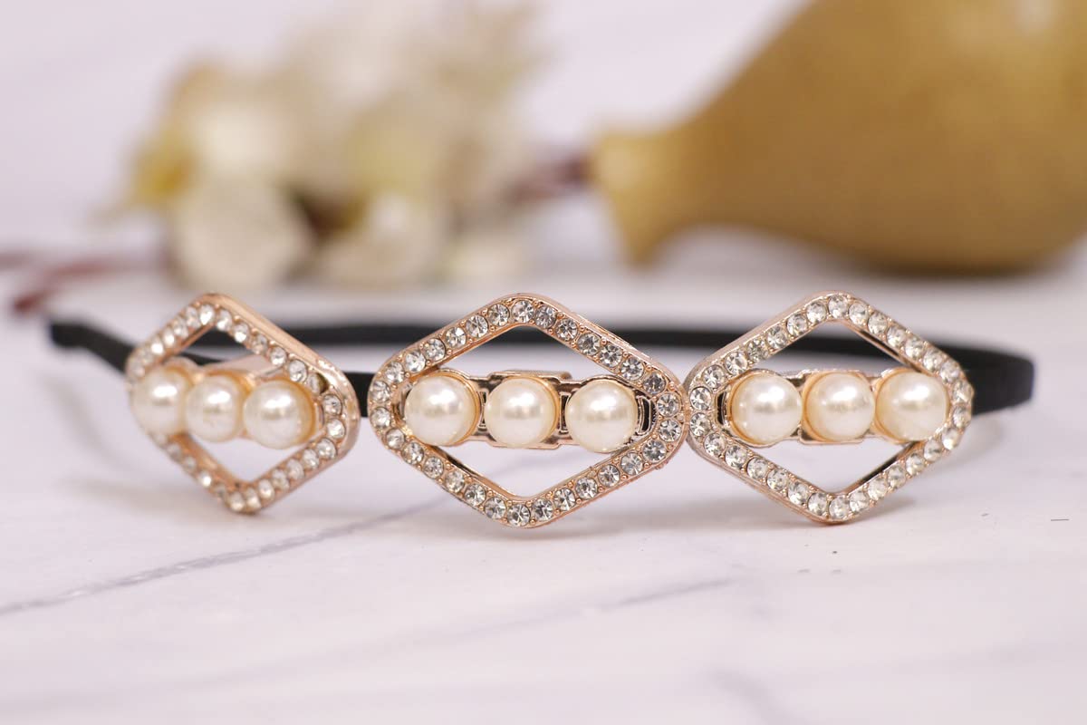 NAVMAV 2-Pack Rhinestone Headbands for Women & Girls - Sparkly Beaded Hair Accessories for Weddings, Parties & Special Occasions
