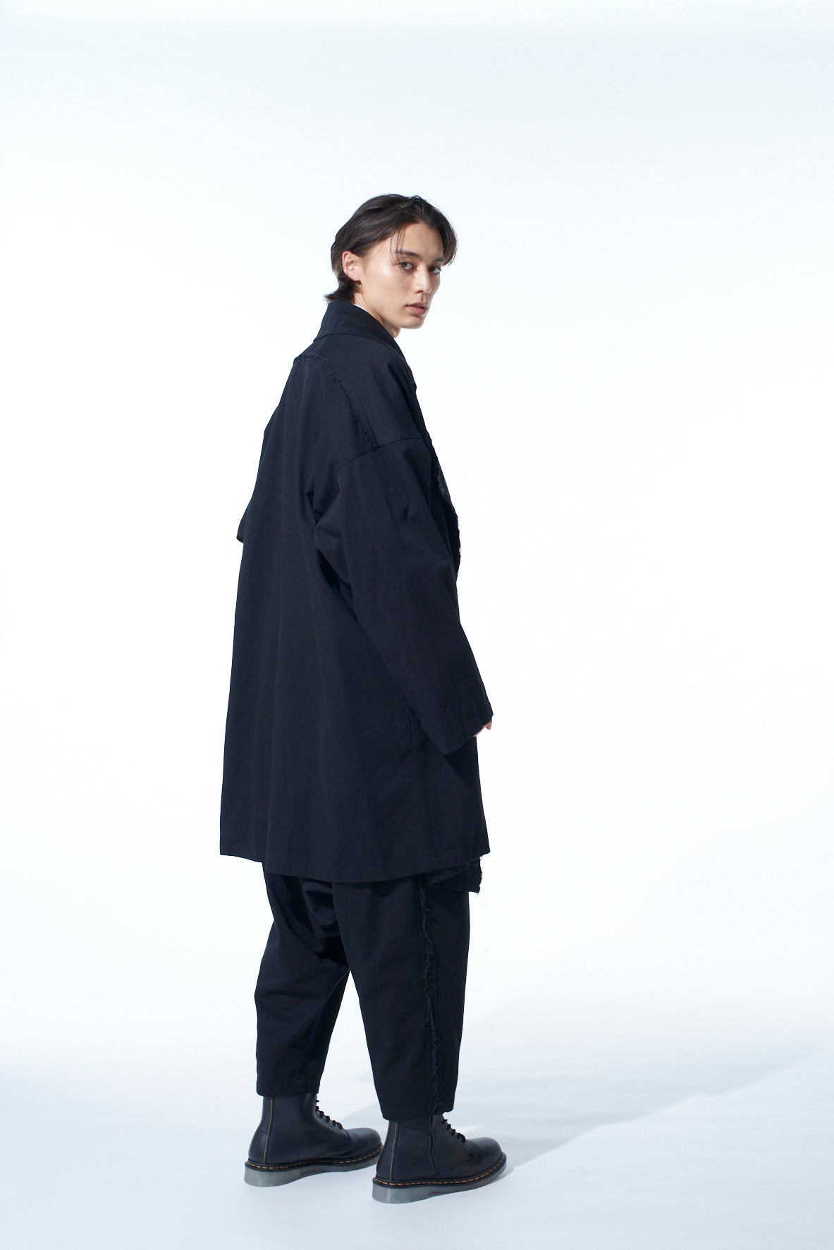 COTTON DRILL CUT OUT DRAPE COAT - Women's Fashion Outerwear for Spring & Fall | Perfect for Office, Date Night & Casual Outings