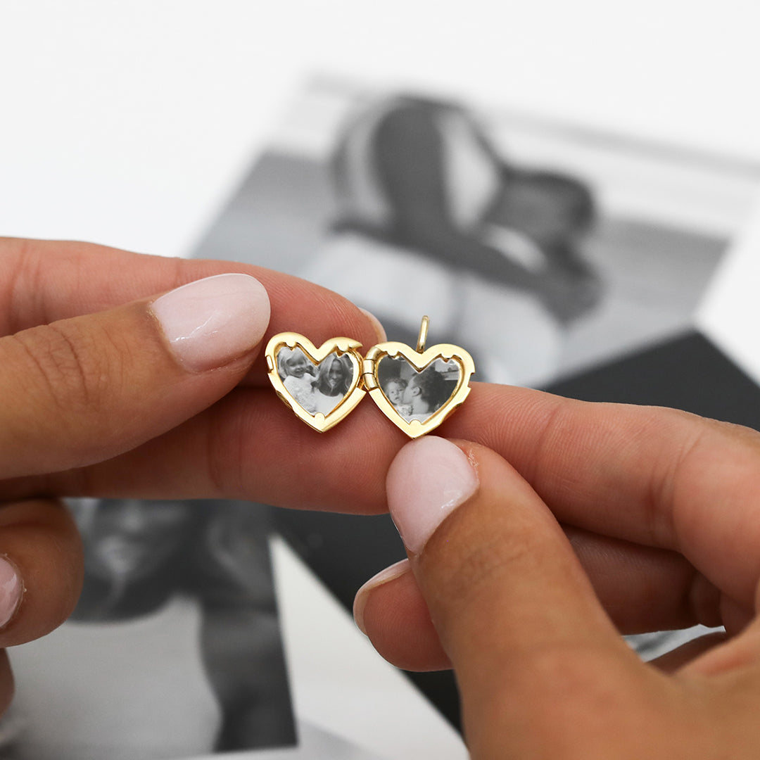 Behold Heart Photo Locket Necklace - Personalized Engraved Silver Pendant for Loved Ones | Perfect Gift for Valentine's Day, Anniversary & Mother's Day